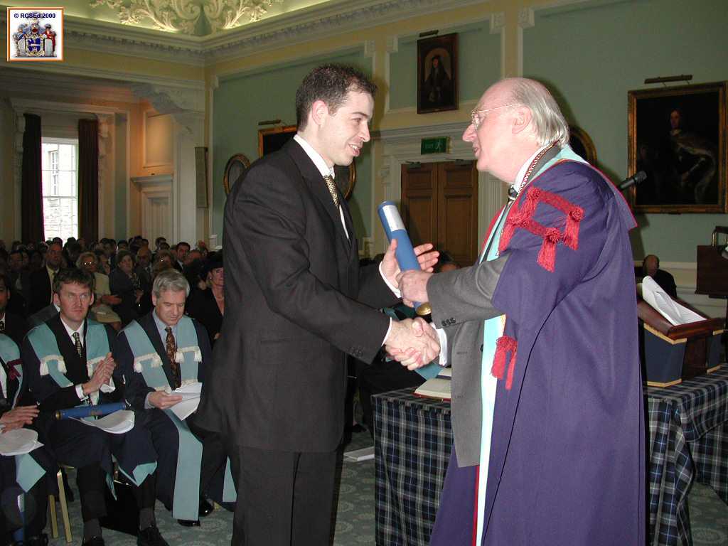 Dr Firas Daoudi receiving his MFDS qualification